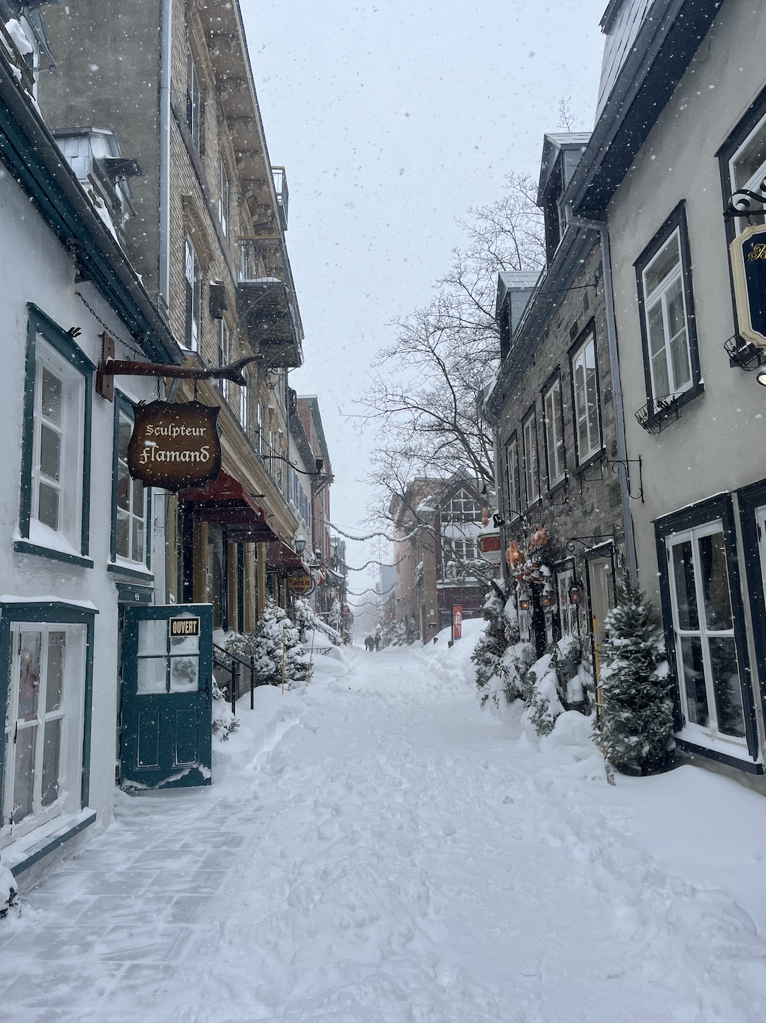 Rue enneigée de Québec